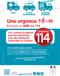 114 : affiche numéro d'urgence pour les sourds