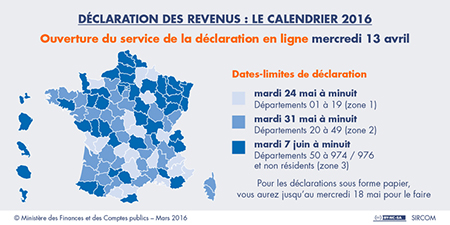 Calendrier déclaration impôt 2016