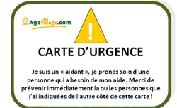 Carte urgence aidant agevillage