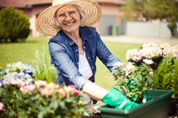 Jardin et personne âgée