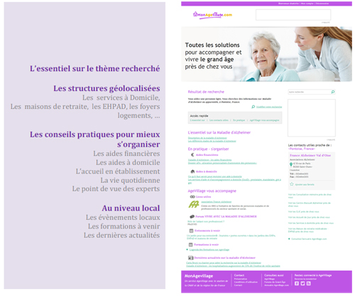 MonAgevillage : page de résultats