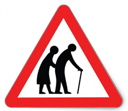 Panneau : danger, personnes âgées